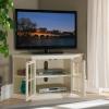 Leick Home 81287 Bronze Glass Door Corner TV Stand with Bookcases for 50″ TV’s, Chocolate Cherry