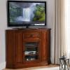 Leick Home 82232 Boulder Creek High Profile Corner TV Stand with Enclosed Storage For 50″ TV’s,20 L x 46 W x 36 Medium Oak