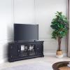 Leick Home 83386 Corner TV Stand with Enclosed Storage For 65″ TV’s, Black