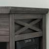 Leick Home 83430 Corner Computer/Writing Desk with Center Keyboard Drawer and Shelf, Black Oak(Smoke Gray)