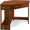 Leick Home 89430 Rustic Oak and Slate Corner Computer Writing Desk with Drop Front Keyboard Drawer, Distressed Rustic Autumn