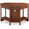 Leick Home 89430 Rustic Oak and Slate Corner Computer Writing Desk with Drop Front Keyboard Drawer, Distressed Rustic Autumn