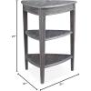 Leick Home 9009-GR Shield Side Table, Rustic Gray, 21 in x 21 in x 27 in