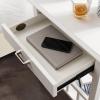 Leick Home 9070-WT Assembled Basket Shelf One Drawer Nightstand Side Table with Top AC/USB Outlet, White