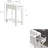 Leick Home 9080-WT Cade Wood Side Table with Drawer and USB-C Fast Charging Station AC/USB Charger Port Integrated, White(White)