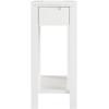 Leick Home 9080-WT Cade Wood Side Table with Drawer and USB-C Fast Charging Station AC/USB Charger Port Integrated, White(White)