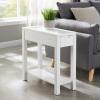 Leick Home 9080-WT Cade Wood Side Table with Drawer and USB-C Fast Charging Station AC/USB Charger Port Integrated, White(White)