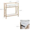 Leick Home 9231-WTGL Claudette Mixed Metal and Wood Hall Stand, White/Gold