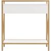 Leick Home 9231-WTGL Claudette Mixed Metal and Wood Hall Stand, White/Gold