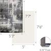 Leick Home Allerick Area Rug in Vintage Faded Abstract Gray with Rug Pad for Living Room Bedroom Office Rectangle 5’3″ x 7’7″