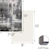Leick Home Allerick Area Rug in Vintage Faded Abstract Gray with Rug Pad for Living Room Bedroom Office Rectangle 7’10” x 10′