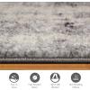 Leick Home Allerick Area Rug in Vintage Faded Abstract Gray with Rug Pad for Living Room Bedroom Office Rectangle 7’10” x 10′