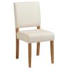 Leick Home Brax Dining Chair with Upholstered Back and Wood Base – Set of 2 for Dining Room – Modern Chairs in Natural White Sand, 214452