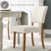 Leick Home Brax Dining Chair with Upholstered Back and Wood Base – Set of 2 for Dining Room – Modern Chairs in Natural White Sand, 214452