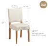 Leick Home Brax Dining Chair with Upholstered Back and Wood Base – Set of 2 for Dining Room – Modern Chairs in Natural White Sand, 214452