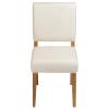 Leick Home Brax Dining Chair with Upholstered Back and Wood Base – Set of 2 for Dining Room – Modern Chairs in Natural White Sand, 214452