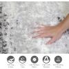 Leick Home Zielle Area Rug Soft Shag in Painterly Modern with Rug Pad Gray Living Room Bedroom Office Rectangle 5’3″ x 7’7″
