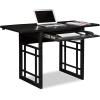 Leick Oak Drop Leaf Computer/Writing Desk, Black(Black)