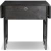 Leick Oak Drop Leaf Computer/Writing Desk, Black(Black)