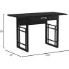 Leick Oak Drop Leaf Computer/Writing Desk, Black(Black)