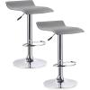 Leick Home 10042GR Adjustable Swivel Stool with Chrome Base, Set of 2, Gray