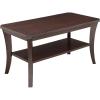 Leick Home 10303 Boa Condo/Apartment Coffee Table with Shelf, Chocolate Oak