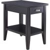 Leick Home 10506-BK Laurent Chairside Table with Drawer and Display Shelf, Black(Black)