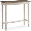 Leick Home 11732 Toscana Hall Console Table, Dry Brushed Ecru and Soft Gray Glazed Otter