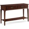 Leick Home 22033 Stratus Two Drawer Sofa Table with Shelf, Heartwood Cherry