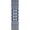Leick Home 594929 Cusp Runner Gray with Blue Moroccan Pattern Indoor Outdoor Area Rug Runner 2’x8′