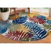 Leick Home 595207 Talipot Palm Indoor Outdoor Area Rug Round 5’3″