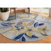 Leick Home 595272 Song Floral Indoor Outdoor Area Rug Round 5’3″