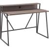 Leick Home 70010-ROGM Fletcher 44″ L x 23.75″ W/D Ready-to-Assemble Contemporary Single-Shelf Cable Management Writing Desk for Home Office, Craft Room, Gaming, Roughsawn Oak/Gunmetal(Roughsawn Oak/ Gunmetal)
