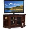 Leick Home 81287 Bronze Glass Door Corner TV Stand with Bookcases for 50″ TV’s, Chocolate Cherry