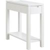Leick Home 9080-WT Cade Wood Side Table with Drawer and USB-C Fast Charging Station AC/USB Charger Port Integrated, White(White)