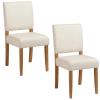 Leick Home Brax Dining Chair with Upholstered Back and Wood Base – Set of 2 for Dining Room – Modern Chairs in Natural White Sand, 214452