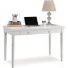 Leick Home Cottage White Turned leg Laptop Desk with Center Drawer, White(Cottage White)