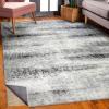 Leick Home Zielle Area Rug Soft Shag in Painterly Modern with Rug Pad Gray Living Room Bedroom Office Rectangle 7’10” x 10′