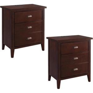 Leick Home 10506-BK Laurent Chairside Table with Drawer and Display Shelf, Black(Chocolate Cherry)