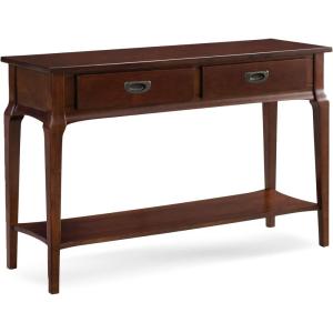 Leick Home 22033 Stratus Two Drawer Sofa Table with Shelf, Heartwood Cherry