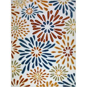Leick Home 595397 Beam Flower Indoor Outdoor Area Rug Rectangle 4’x6′