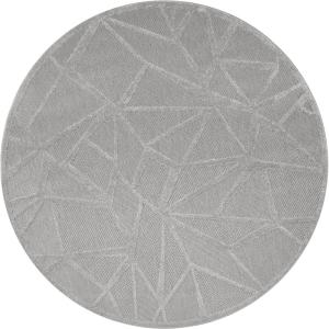 Leick Home 595645 Vennor Geometric Indoor Outdoor Area Rug Round 5’3″