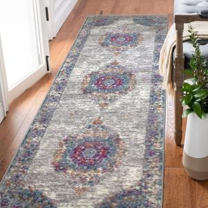 Leick Home 596072 Oryn Runner Vintage Multicolor Medallion Boho Chic Living Room Bedroom Area Rug Runner 2’2″ x 7’7″(2’2″ x 10′ (Rectangular))