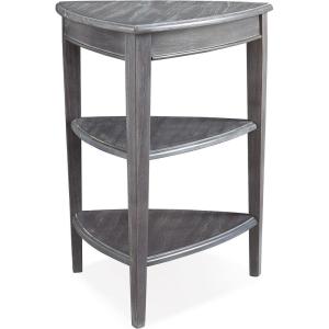 Leick Home 9009-GR Shield Side Table, Rustic Gray, 21 in x 21 in x 27 in